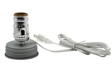 Silver Mason Canning Fruit Jar Lamp Making Kit is Pre-Wired Easy to Use for DIY
