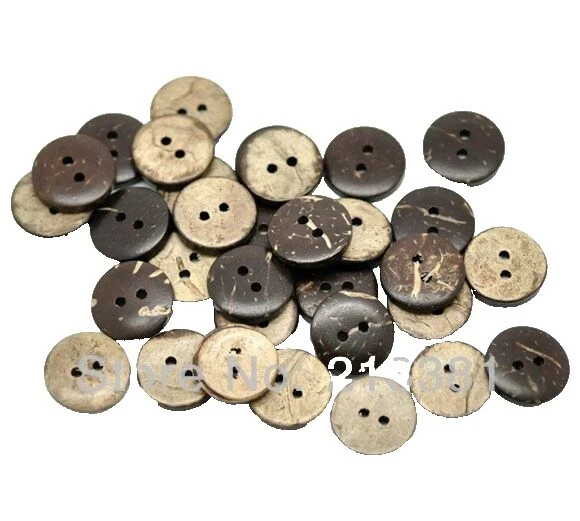 Mixed Lot Brown Coconut Shell Sewing Buttons