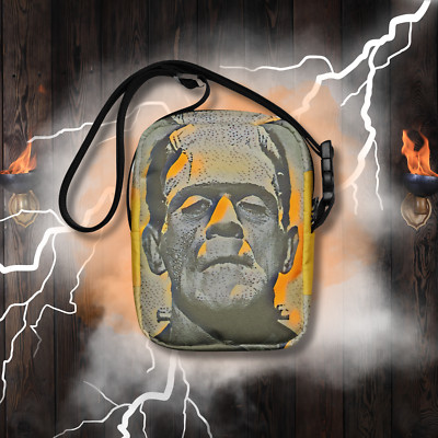 Frankenstein Monster Canvas Crossbody Bag Unisex Small Horror Shoulder Purse