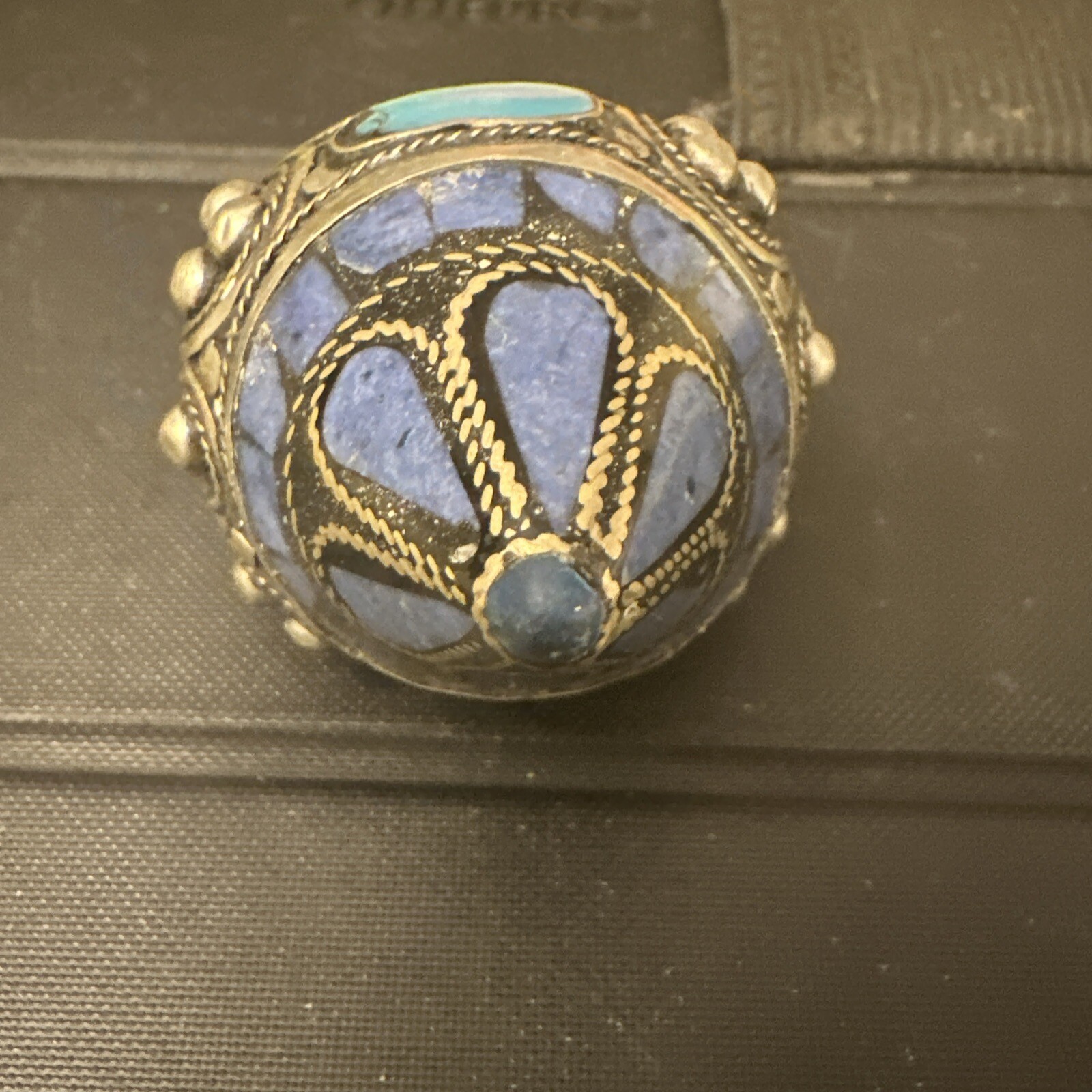 Beautiful Silver Plated Unique Ring With Turquois… - image 6