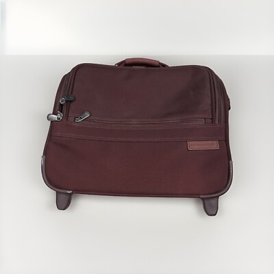 Briggs & Riley Baseline 2 Wheel Cabin Carry On Bag Brown Rolling Luggage