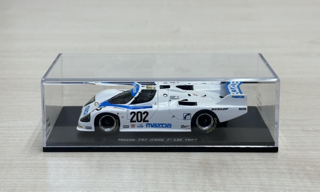 1/43 Spark Mazda 757 #202 Le Mans 1987 White Blue w/ Case