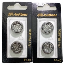 2 Dill Buttons 2 Pack Full Metal Vereinsthaler Crest 11/16” 18mm Vtg Germany