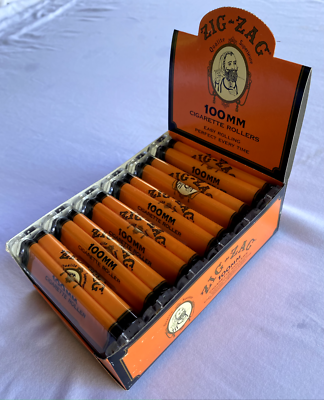 zig zag 100mm cigarette rolling machine 12 Pk Zig-Zag 100mm Plastic RYO Cigarette Rolling Machine Hand Roller Maker  8320