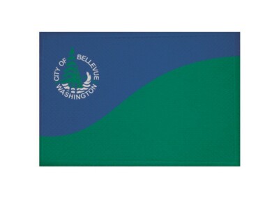 Aufnäher Bellevue City (Washington) Fahne Flagge Aufbügler Patch 9 x 6 cm