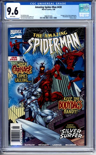 AMAZING SPIDER-MAN #430 CGC 9.6 WHITE PAGES NEWSSTAND CARNAGE SILVER SURFER 1998