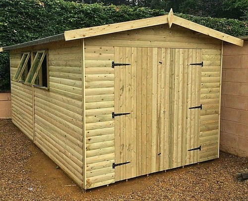 18X10 WOODEN WORKSHOP PRESSURE TREATED WOOD STORE18X10 HEAVY DUTY APEX WORKSHOP - Picture 3 of 12