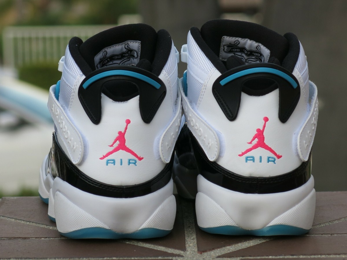 Nike Jordan 6 Rings Patent White Black Pink SOUTHBEACH Miami CK0017-100 Sz 9. Jordan 6 Rings  main image 4