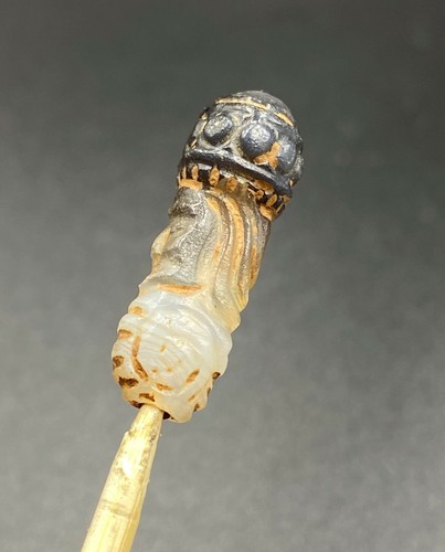 Ancient South East Asian Burmese Pagan Dynasty Antiquities Glass Amulet Old Bead - Picture 7 of 12