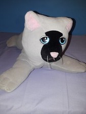 VTG 1985 Tonka Pound Pur-r-ries Gray Black Kitty Cat 13  Plush Pink Ears