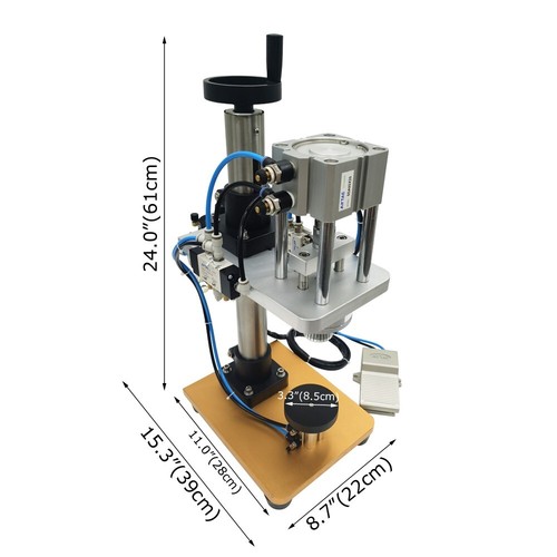 Máquina prensadora neumática de perfume de 15 mm máquina selladora de tapa de botellas con pedal - Imagen 5 de 23