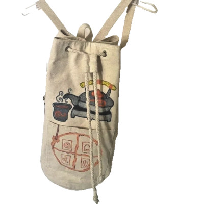 Unbranded Canvas Backpack casual rucksack hand printed women bag
