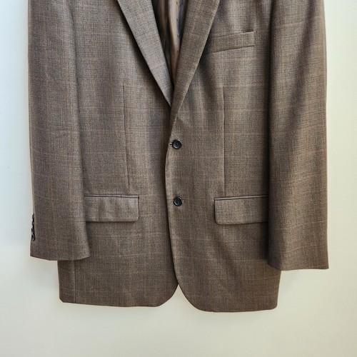 Joseph Feiss Gold Blazer Men 44L Brown Sport Coat Houndstooth Casual Suit Jacket - Picture 3 of 18