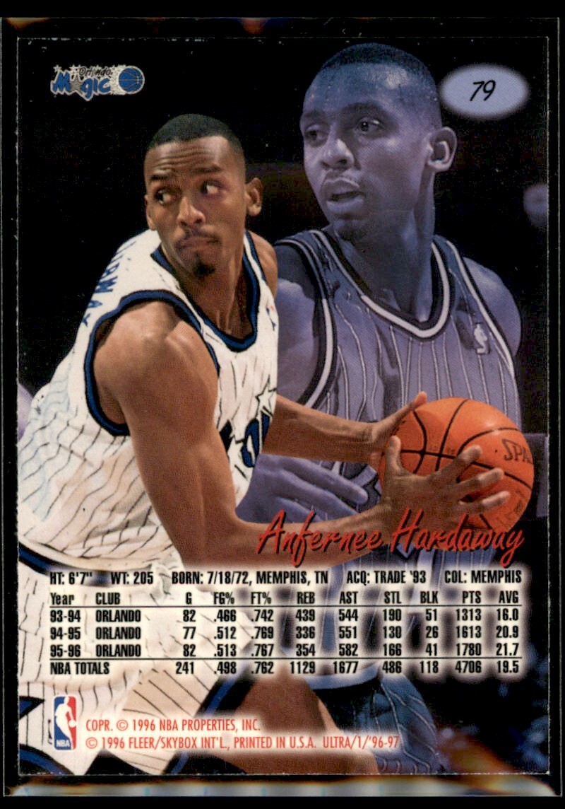 1996-97 Ultra Anfernee Hardaway Orlando Magic #79 | eBay