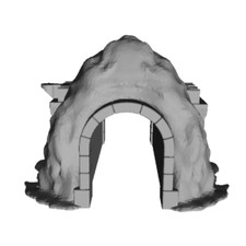 3D Printed Wooden Train Track - Large Mountain Tunnel