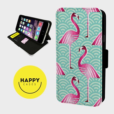 FUNKY FLAMINGO - Kunstleder Flip Handyhülle - iPhone/Samsung