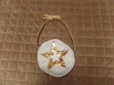 America Girl,White Fur Purse, Pink Flippable Sequins,Gold Strap,New with No Tags