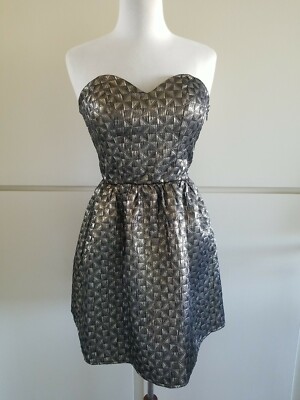 Windsor Black And Gold Lam Party Dress. Sweetheart Neck,Juniors Size  Medium,EUC | eBay