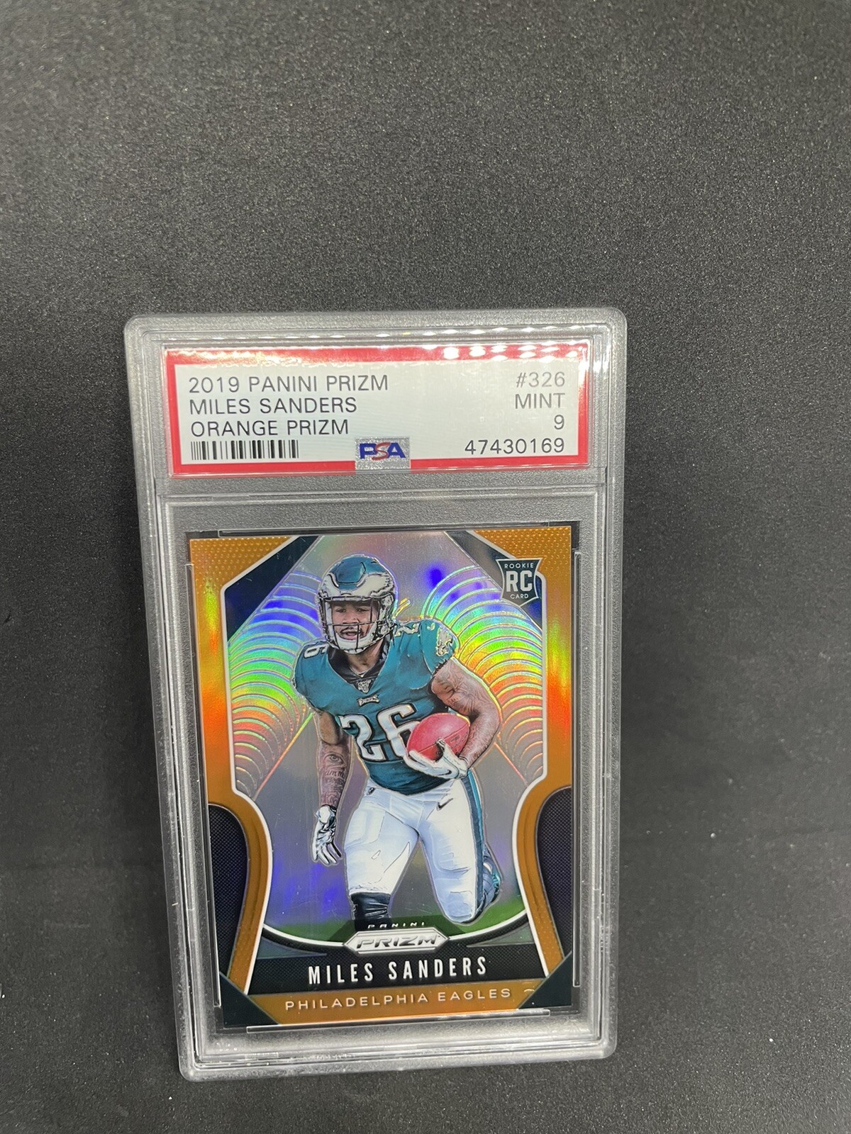 2019 Panini Prizm Miles Sanders Orange Rookie Card RC #/249 PSA 9 MINT EAGLES