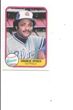 Charlie Spikes 1981 Fleer Baseball Card #259 Atlanta Braves