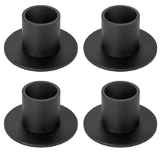 Set of 4 Black Round Taper Candle Holders, 2" Base, Primitive, Metal, Holder