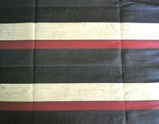 Red Blue Gray Striped Poly-Cotton Blend Fabric 2 Yards 79" X 45"