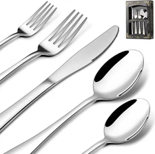 40-Piece Silverware Set for 8, Stainless Steel Flatware Cutlery, Kitchen Tablewa