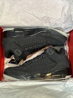 Size 10 - Air Jordan 3 Retro Flyknit Black Anthracite AQ1005 Size 10 - Air Jordan 3 Retro Flyknit Black Anthracite AQ1005