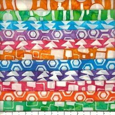 Lot 11 Fat Quarters Rainbow White 2 Batik Lunn Fabric FQ Pack Cotton Bright