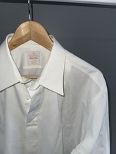 Brooks Brothers Golden Fleece Tuxedo Shirt White French Cuffs 17 - 34 ITALY USA
