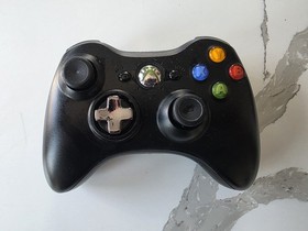 Microsoft Xbox 360 Wireless OEM Controller Black Gamepad CLEANED & TESTED