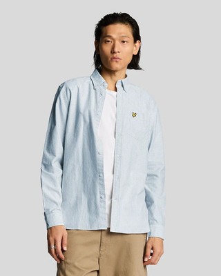 Lyle & Scott Striped Oxford Shirt Light Blue/White