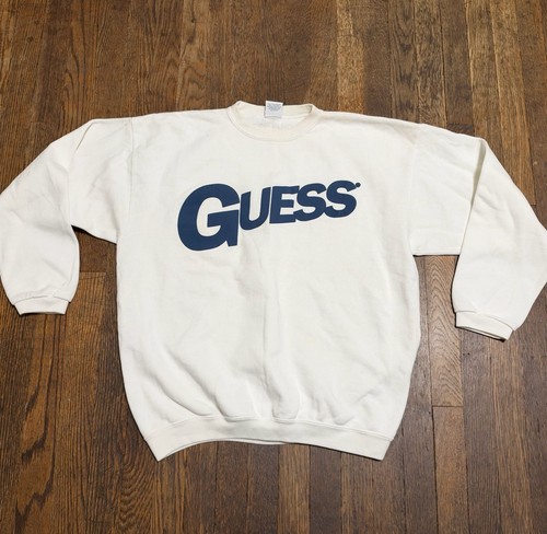 Guess, Vintage 90’s Guess Products Sweatshirt One Size White Georges Marciano