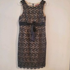 JS Collections Women's Black Lace Overlay Cocktail and Party Dress