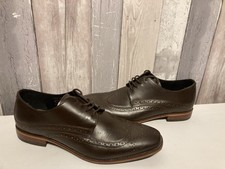 John White Brown Leather Brogues Shoes Virtually New Size 8