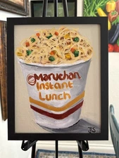 Ramen Noodles Painting 8 X 10” Hand Painted Still Life Framed, NOT A PRINT