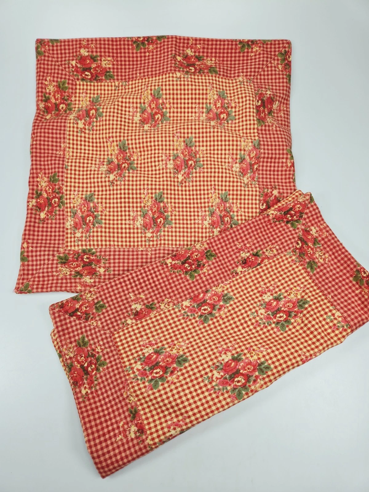 Vintage April Cornell Gingham Floral Throw Pillow Covers 2 Tie Back Red Cottage
Opens in a new windo