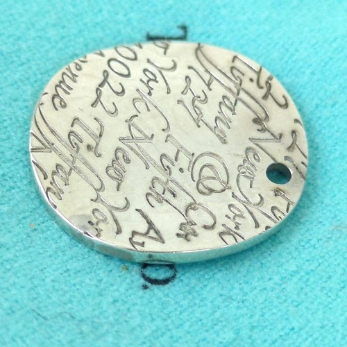 TIFFANY & CO. Notes Round Pendant Top Silver 925 w/Pouch Signed Charm Authentic - Picture 3 of 20
