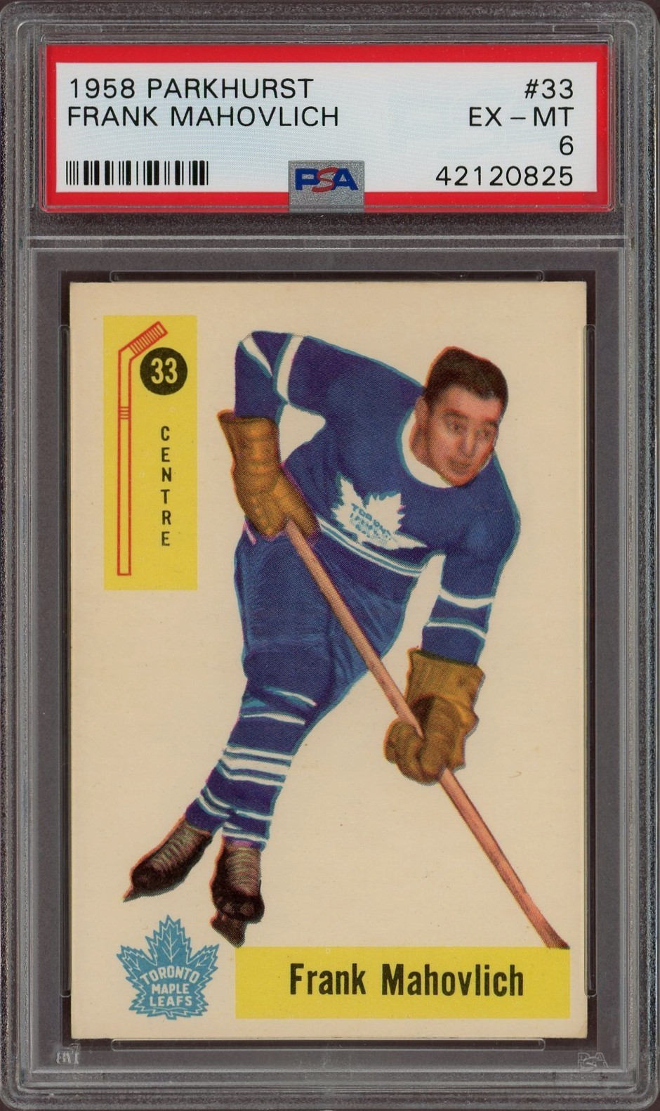 Frank Mahovlich #33 (Hockey Cards 1958 Parkhurst) — is it worth grading?