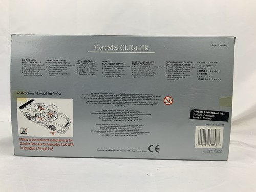 Maisto 1:18 Mercedes CLK-GTR GT Racing Warsteiner auto pressofusa argento nuova con scatola - Foto 9 di 10