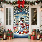Christmas Snowman Door Cover Decoration, Festive Winter Scene Fabric T0007-1M