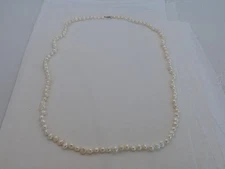 Estate 34" 8-10mm Pearl Necklace with a Sterling Silver Catch BH-5