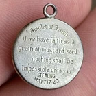 VTG Sterling Silver 925 Mustard Seed Set In Resin Charm Amulet Of Faith Pendant