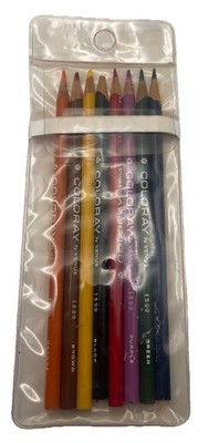 Vintage Coloray by Venus colored pencil set Of 8 in original clear vinyl pouch.