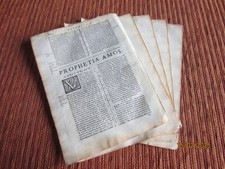 BIBLE 1693 LIBER SAPIENTIAE VULGATE.SIXTO-CLEMENTINE.5 SHEETS.ORIGINAL. AMOS