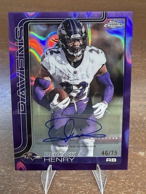 2025 Topps Chrome Autograph Derrick Henry Purple Lava COLOR MATCH /75