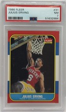 1986 Fleer Basketball #31 Julius Erving Philadelphia 76ers HOF PSA 7 NM