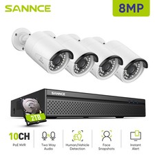 4K 8MP Ultra HD POE Video Surveillance 8CH H.265 NVR With 8MP Security Cameras
