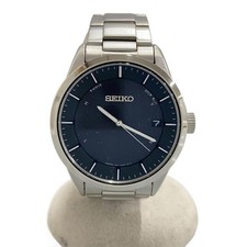 SEIKO Solar watch analog stainless steel BLK SLV SS 7B24-0BP0