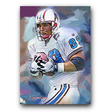 Frank Wycheck Art Card Limited 15/50 Edward Vela Signed (Houston Oilers)